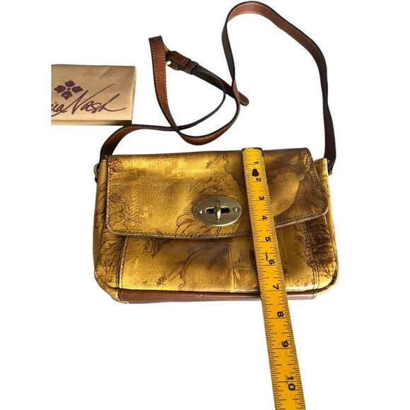 Patricia Nash Gradina Flap Leather Crossbody‎ - Italian Sketchbook - Turn Lock - Picture 11 of 11